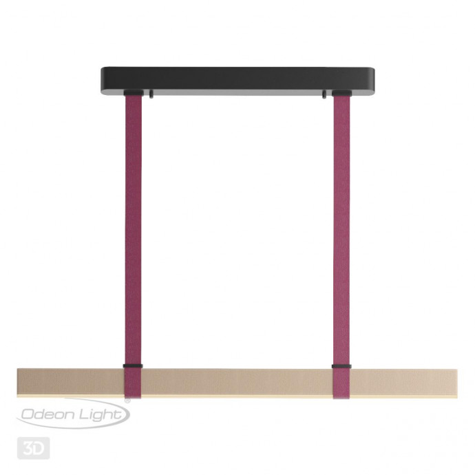 6630/36L HIGHTECH ODL24 металл/эко-кожа/ткань/акрил черный/бордовый/бежевый Подвесной светильник IP20 LED 36W 3000K 220V VINCENT