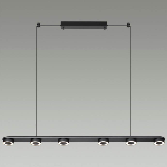 6631/64L HIGHTECH ODL24 металл/черный/акрил Подвесной линейный светильник IP20 LED 64W 1667Лм  3000K 220V с раздельным вкл. Верх/низ TURMAN