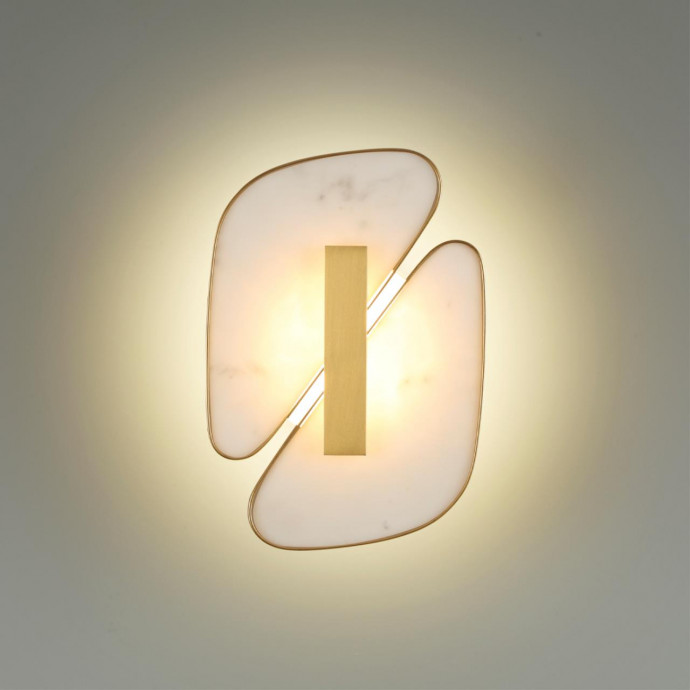 6638/10WL L-VISION ODL_EX24 металл/золотой/искусственный мрамор/акрил Настенный светильник IP20 LED 10W 3000K 220V CHIARA