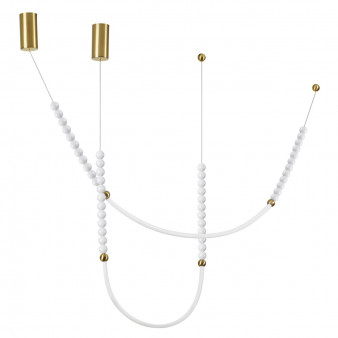 6639/24CL HIGHTECH ODL24 металл/античная бронза/белые бусы из акрила Потолочный светильник (в комплекте 2 нити)  IP 20 LED 24W 3000K 220V MONELLA