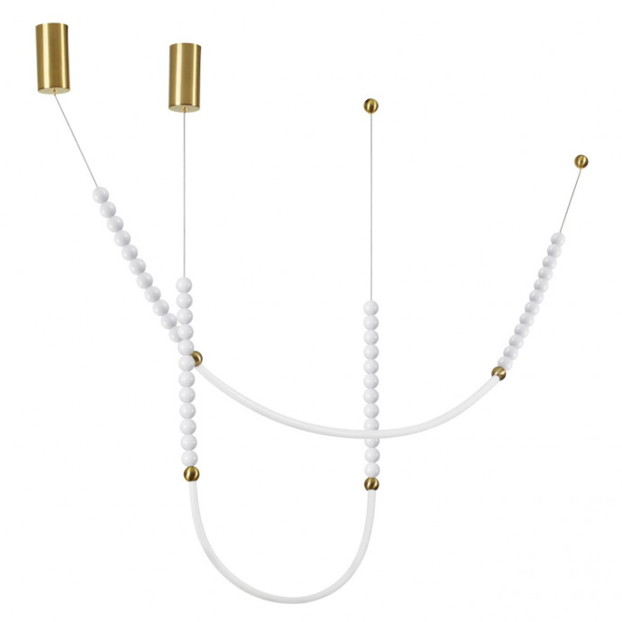 6639/24CL HIGHTECH ODL24 металл/античная бронза/белые бусы из акрила Потолочный светильник (в комплекте 2 нити)  IP 20 LED 24W 3000K 220V MONELLA