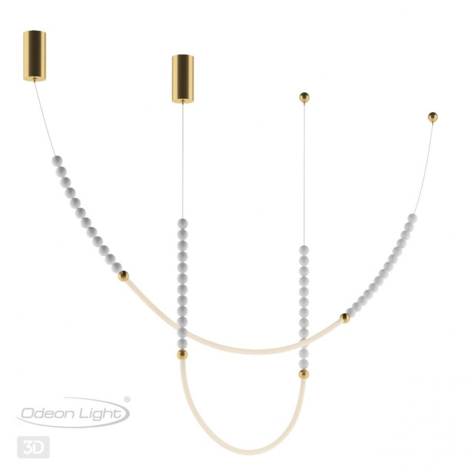 6639/24CL HIGHTECH ODL24 металл/античная бронза/белые бусы из акрила Потолочный светильник (в комплекте 2 нити)  IP 20 LED 24W 3000K 220V MONELLA