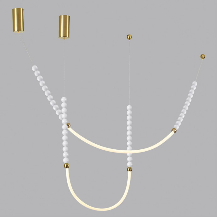 6639/24CL HIGHTECH ODL24 металл/античная бронза/белые бусы из акрила Потолочный светильник (в комплекте 2 нити)  IP 20 LED 24W 3000K 220V MONELLA