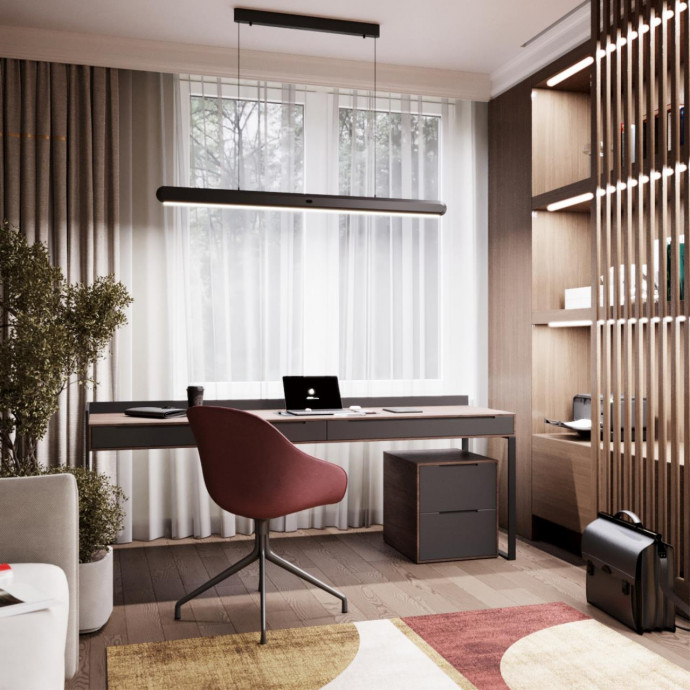 6641/40L HIGHTECH ODL24 металл/черный/акрил Подвесной светильник IP20 LED 40W 3000K 220V с датчиком движения и диммером яркости SATRION