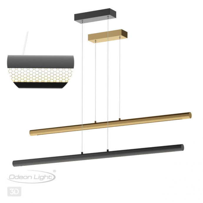 6643/45L HIGHTECH ODL24 черный/металл/акрил Подвесной светильник IP20 LED 49W 3000K 220V MALI