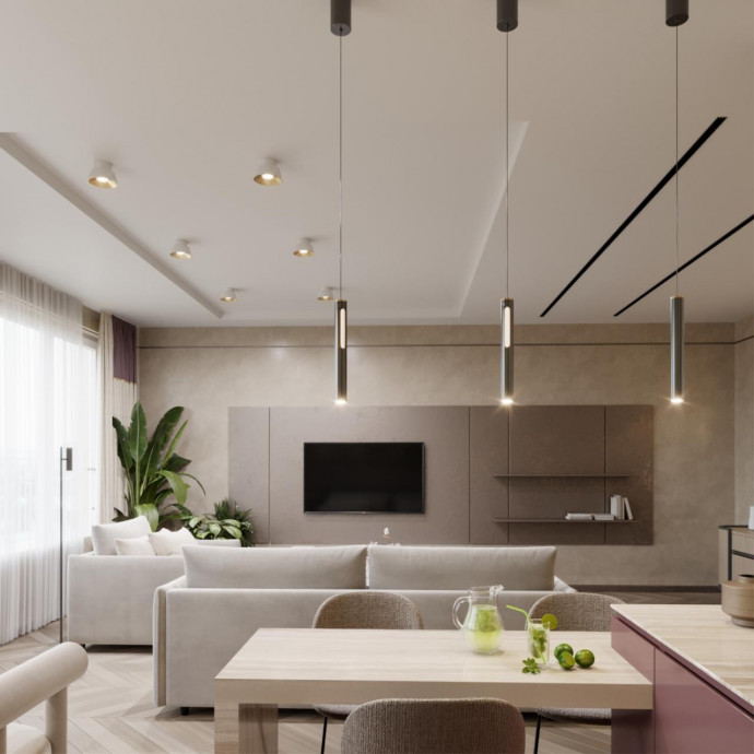 6643/7L HIGHTECH ODL24 черный/золото/металл/акрил Подвесной светильник IP20 LED 9W 3000K 220V MALI