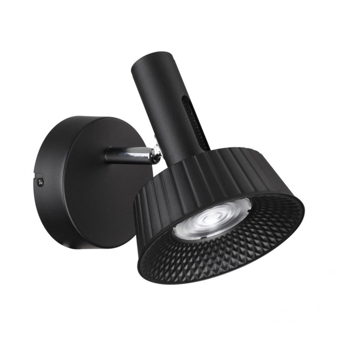 6643/7WL HIGHTECH ODL24 черный/металл/акрил Настенный светильник (выкл на корпусе) IP20 LED 10W 3000K 220V MALI