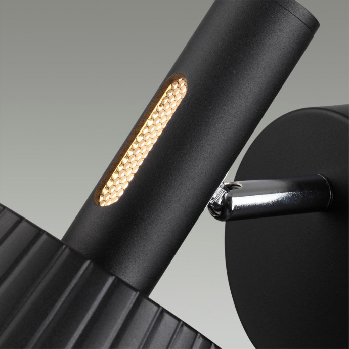 6643/7WL HIGHTECH ODL24 черный/металл/акрил Настенный светильник (выкл на корпусе) IP20 LED 10W 3000K 220V MALI