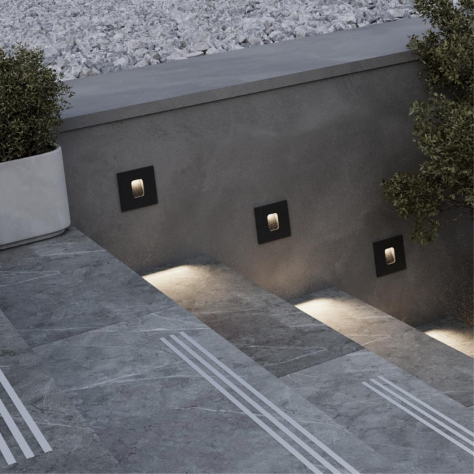 6650/1WL NATURE ODL24 черный/металл Подсветка для лестниц IP65 LED 1W 4000K AC85-265V VITTY