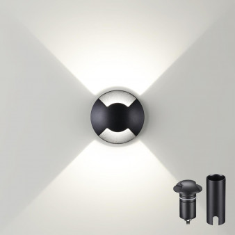 6662/2GL NATURE ODL24 черный/металл Встраиваемый грунтовый светильник IP67 LED 3W 4000K 12V/24V  WALD