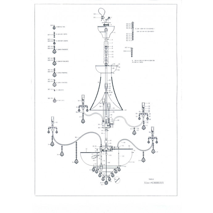 Люстра подвесная Classic Lightstar 700514