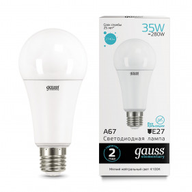 70225 Лампа Gauss LED Elementary A67 35W E27 2740lm 4100K 1/10/50