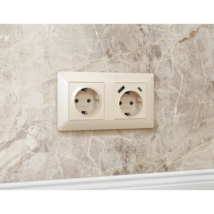 AF110305 Рамка ALFA Line (Бежевый глянец) 5-ая