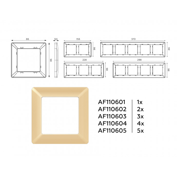 AF110604 Рамка ALFA Line (Шампань) 4-ая