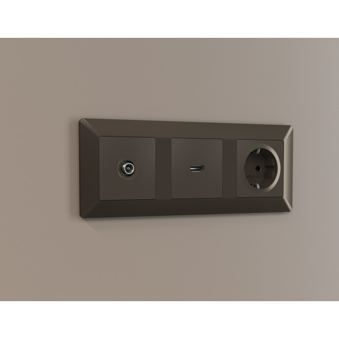 AF110633 Рамка ALFA Line (Темная бронза матовый) 3-ая