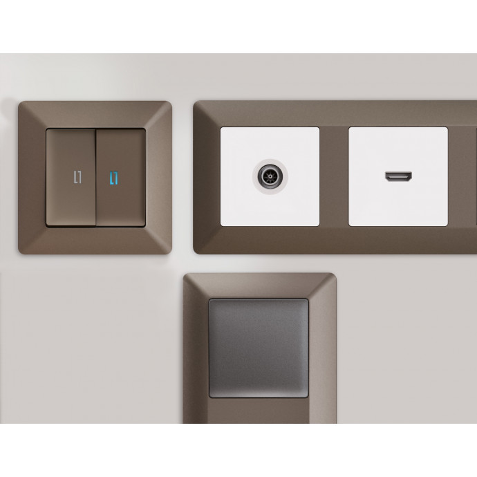 AF110635 Рамка ALFA Line (Темная бронза матовый) 5-ая