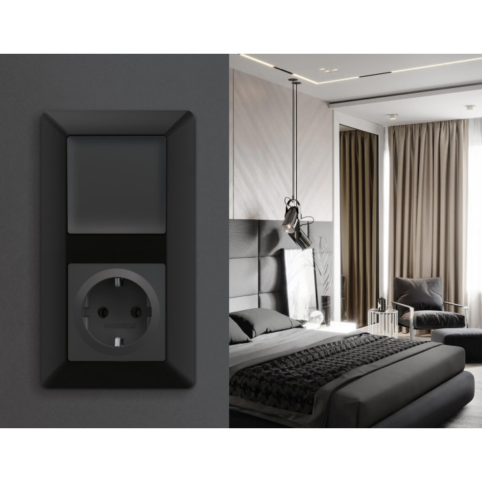 AF110703 Рамка ALFA Line (Черный матовый) 3-ая