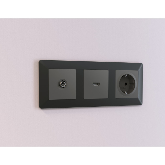 AF110803 Рамка ALFA Line (Графит Мягкое касание) 3-ая