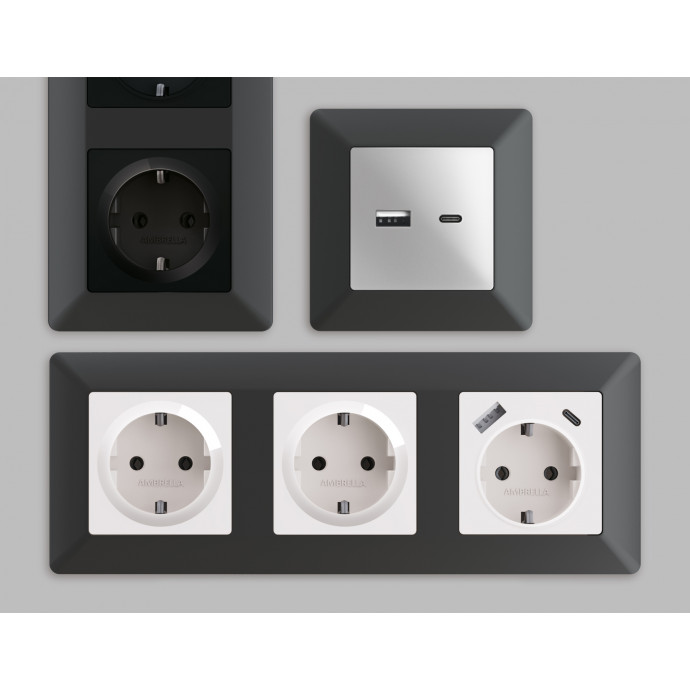 AF110803 Рамка ALFA Line (Графит Мягкое касание) 3-ая