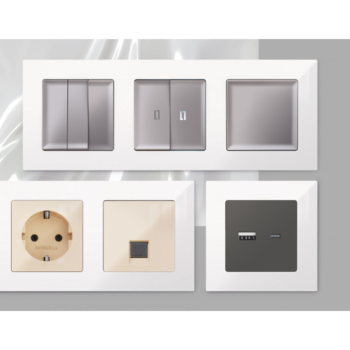 AF220104 Рамка ALFA Techno (Белый глянец) 4-ая