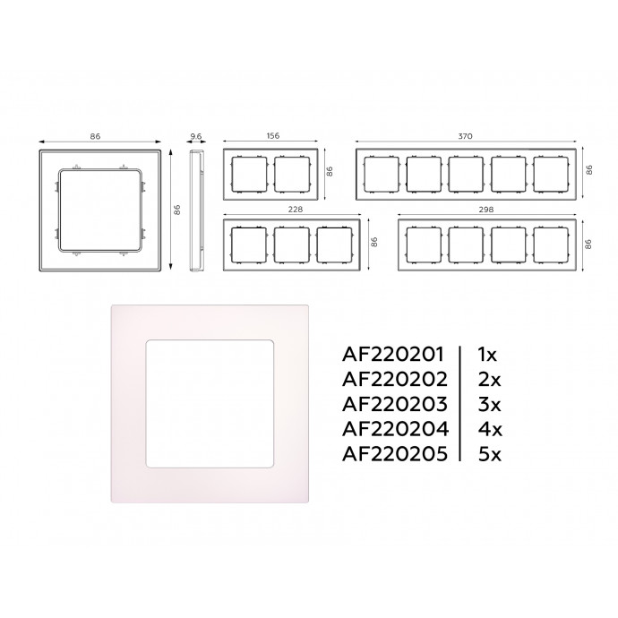 AF220205 Рамка ALFA Techno (Жемчуг) 5-ая