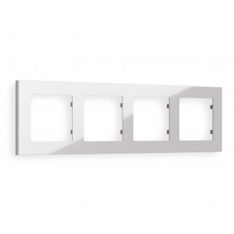 AF220404 Рамка ALFA Techno (Серебро глянец) 4-ая