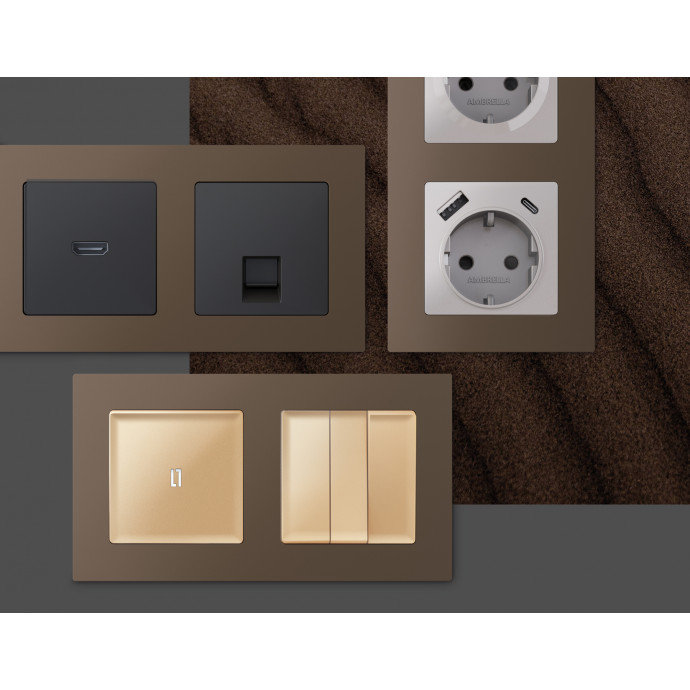 AF220635 Рамка ALFA Techno (Темная бронза матовый) 5-ая