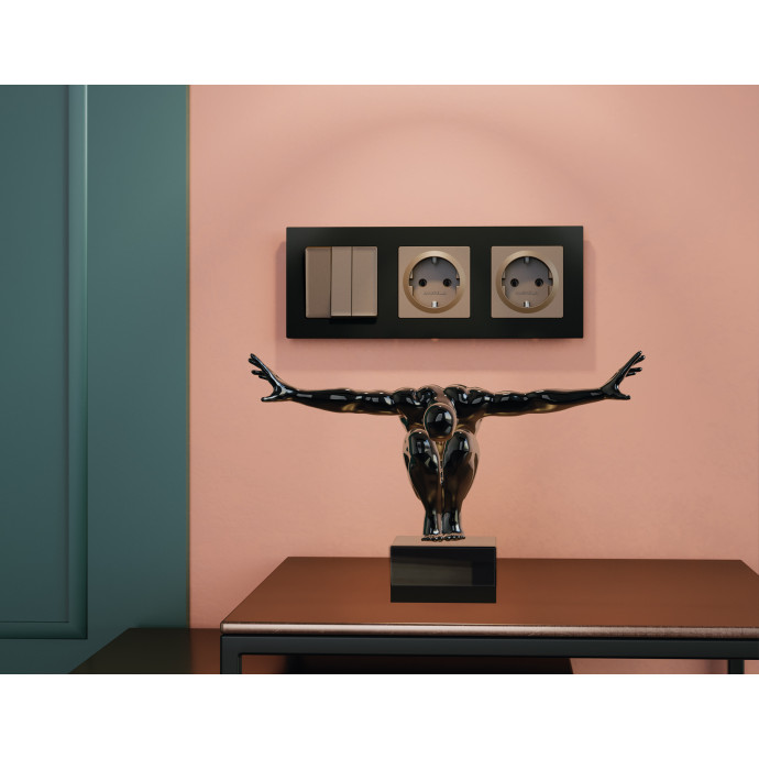 AF220702 Рамка ALFA Techno (Черный матовый) 2-ая