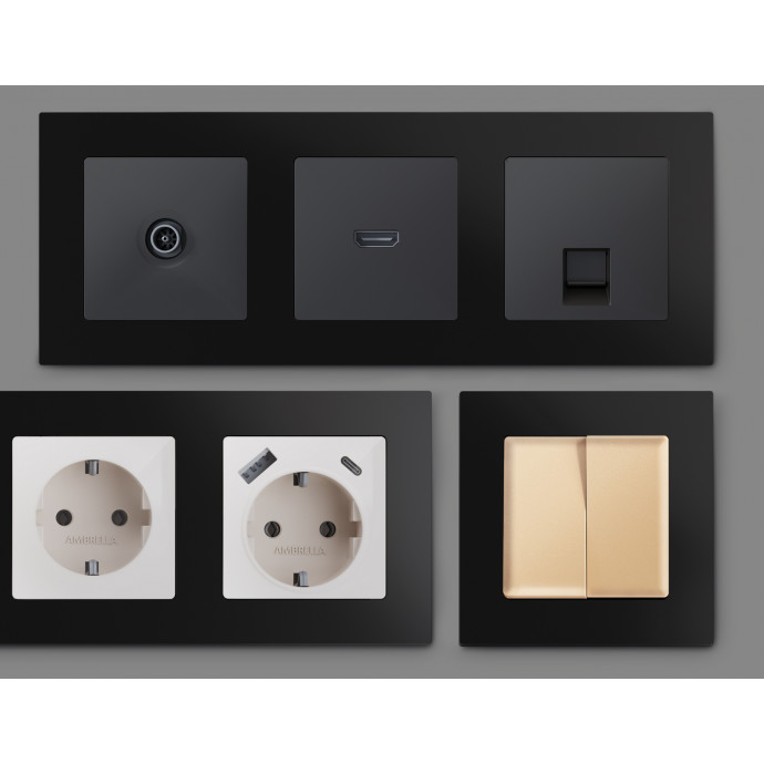 AF220705 Рамка ALFA Techno (Черный матовый) 5-ая