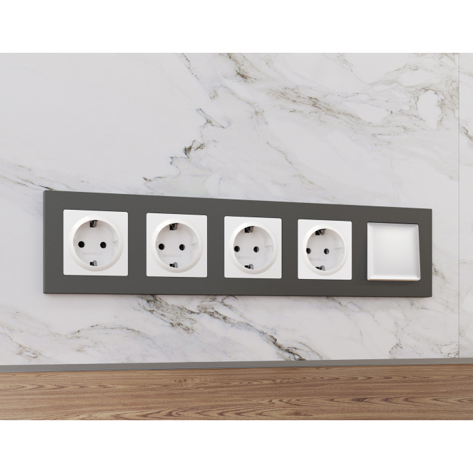 AF220805 Рамка ALFA Techno (Графит Мягкое касание) 5-ая