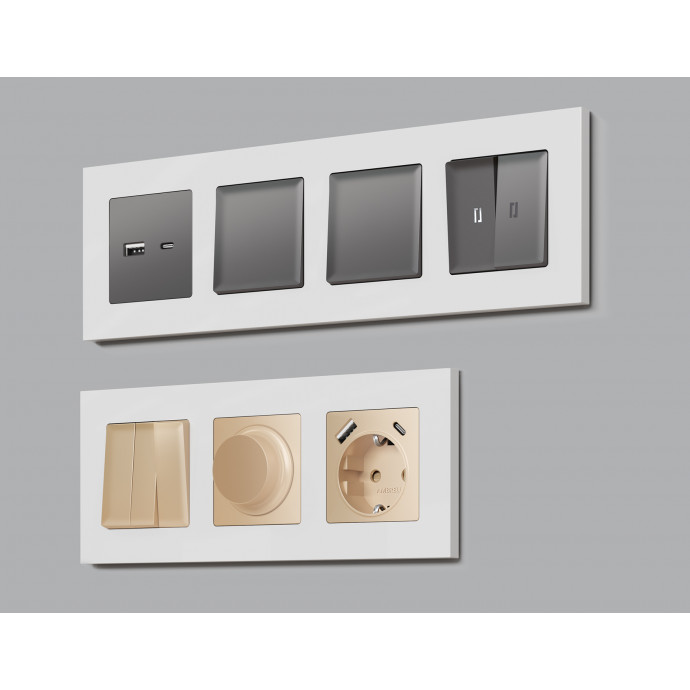 AF250103 Рамка ALFA Qubi (Белый глянец) 3-ая