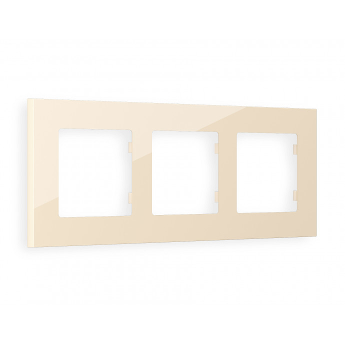 AF250303 Рамка ALFA Qubi (Бежевый глянец) 3-ая