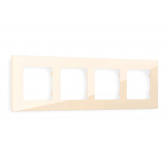 AF250304 Рамка ALFA Qubi (Бежевый глянец) 4-ая