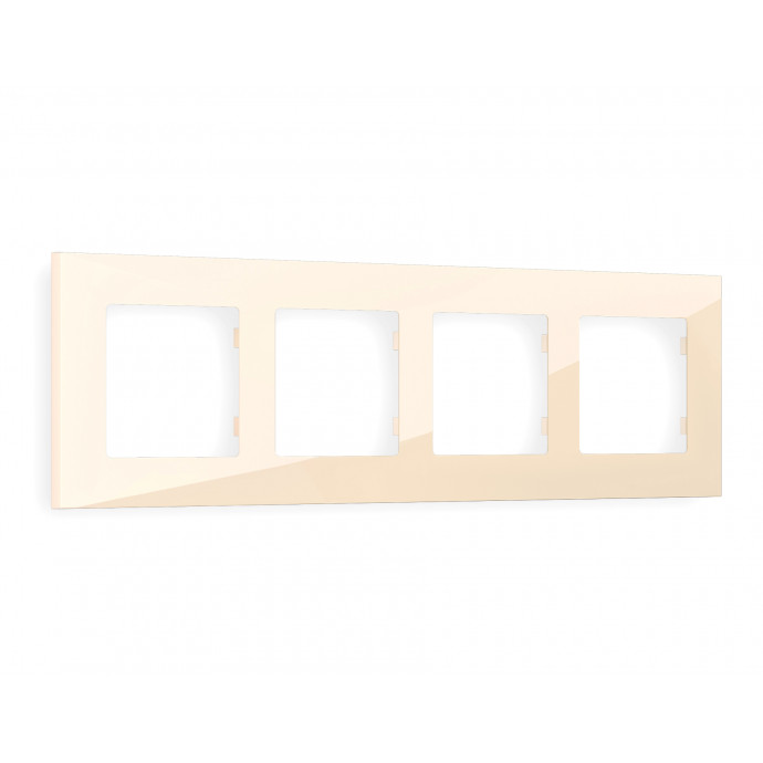 AF250304 Рамка ALFA Qubi (Бежевый глянец) 4-ая