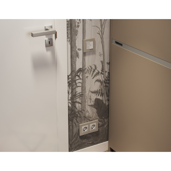 AF250363 Рамка ALFA Qubi (Серо-бежевый матовый) 3-ая