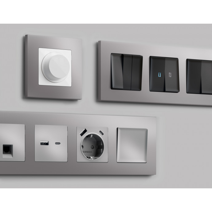 AF250501 Рамка ALFA Qubi (Сталь матовый) 1-ая