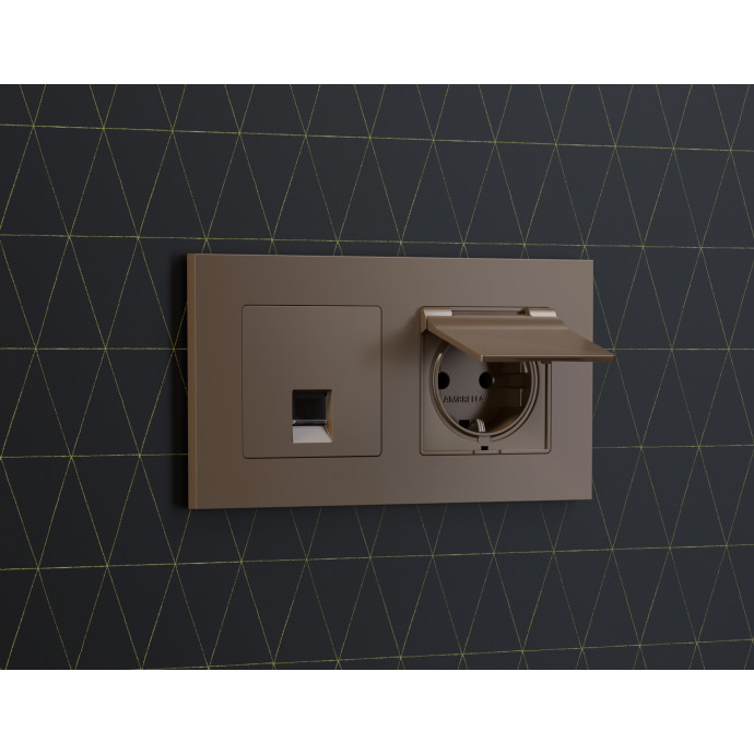 AF250632 Рамка ALFA Qubi (Темная бронза матовый) 2-ая