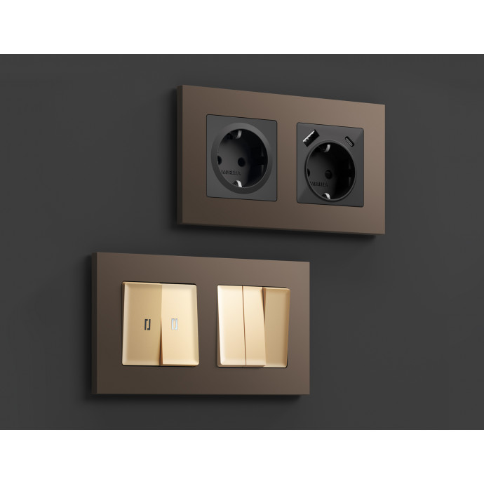 AF250632 Рамка ALFA Qubi (Темная бронза матовый) 2-ая