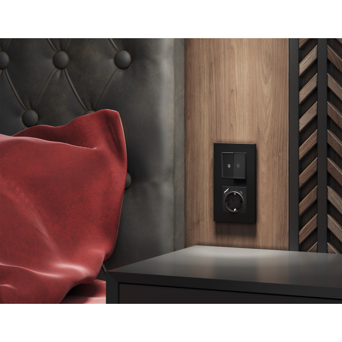 AF250702 Рамка ALFA Qubi (Черный матовый) 2-ая