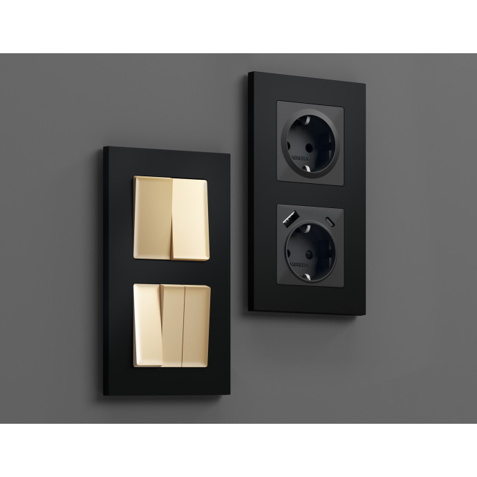 AF250702 Рамка ALFA Qubi (Черный матовый) 2-ая