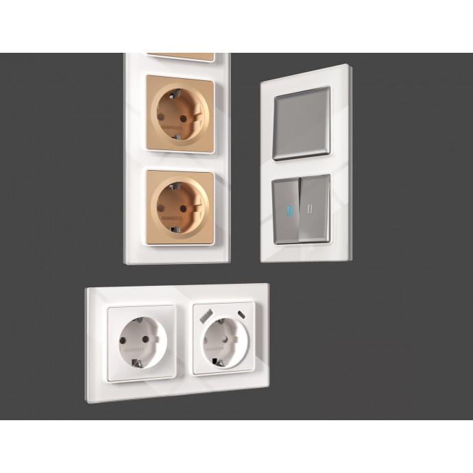 AF330105 Рамка ALFA Platos (Белый Стекло органическое) 5-ая