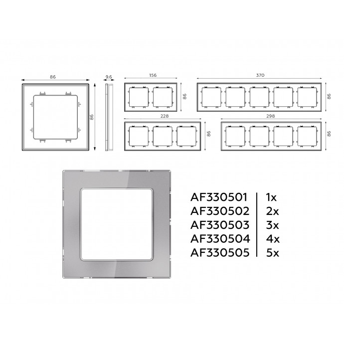 AF330503 Рамка ALFA Platos (Сталь Стекло органическое) 3-ая