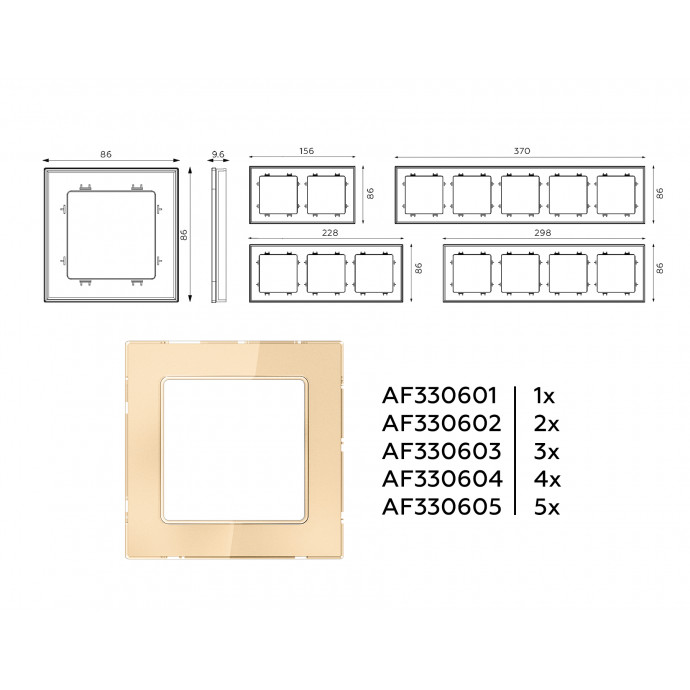 AF330603 Рамка ALFA Platos (Шампань Стекло органическое) 3-ая