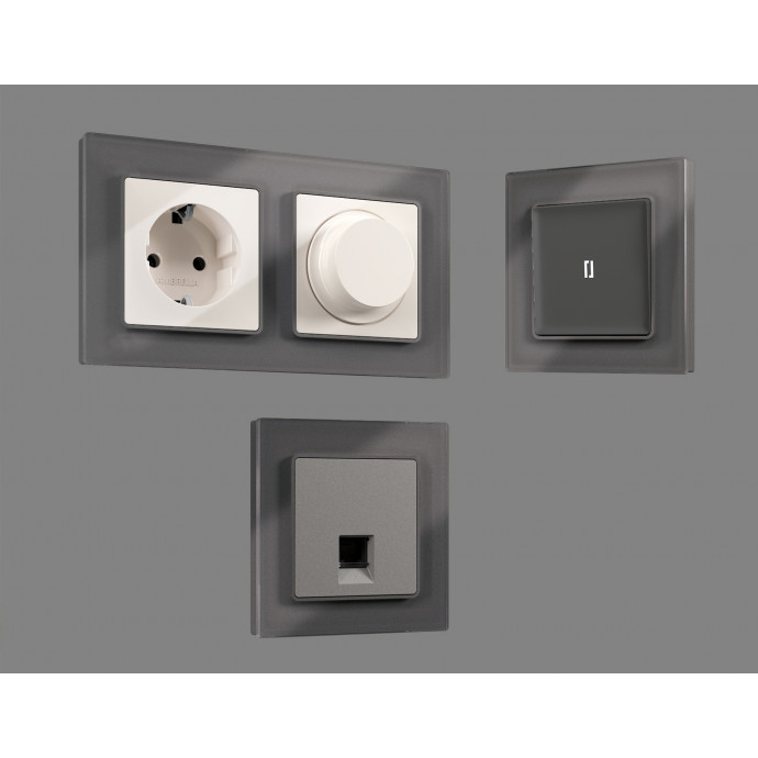 AF330651 Рамка ALFA Platos (Антрацит серый Стекло органическое) 1-ая