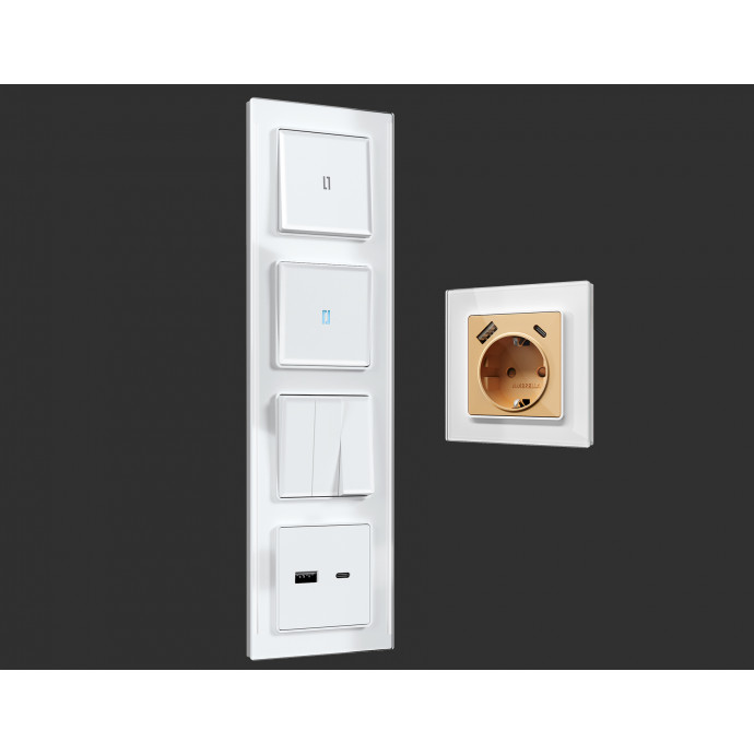 AF380102 Рамка ALFA Platos (Белый Стекло закаленное натуральное) 2-ая