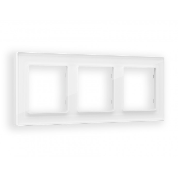 AF380103 Рамка ALFA Platos (Белый Стекло закаленное натуральное) 3-ая