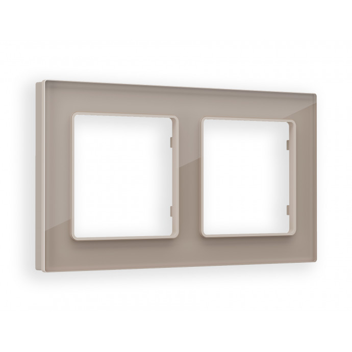 AF380602 Рамка ALFA Platos (Серо-бежевый Стекло закаленное натуральное) 2-ая