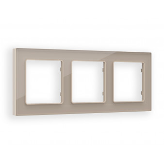 AF380603 Рамка ALFA Platos (Серо-бежевый Стекло закаленное натуральное) 3-ая