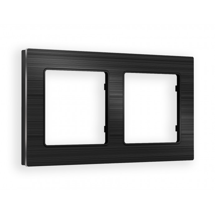 AF550502 Рамка ALFA Platos (Черный Металл шлифованный) 2-ая
