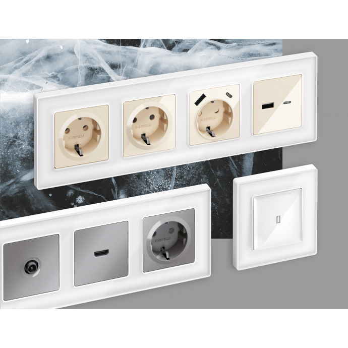 AF580103 Рамка ALFA Arctic (Белый Стекло органическое) 3-ая